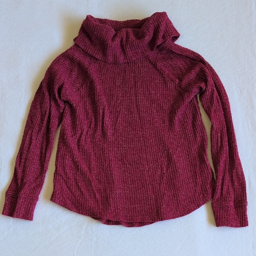 old navy soft waffle knit rayon blend slouchy turtleneck long sleeve top 5T girl